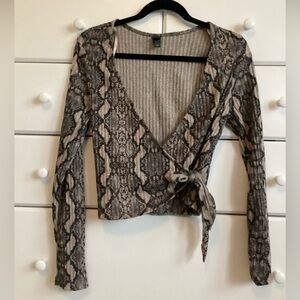 Wild Fable snakeskin Wrap Tie Top